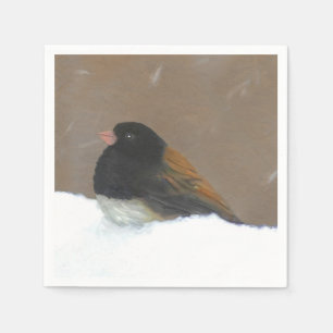Serviette En Papier Peinture Junco foncée - Art original pour oiseaux
