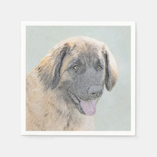 Serviette En Papier Peinture Leonberger - Joli art original chien