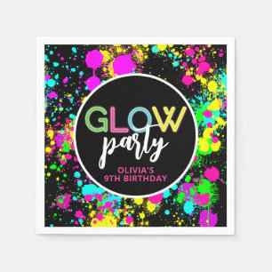Serviette En Papier Peinture néon anniversaire lumineux