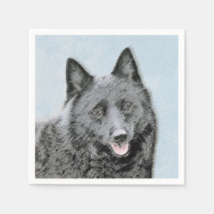 Serviette En Papier Peinture Schipperke - Cute Original Chien Art