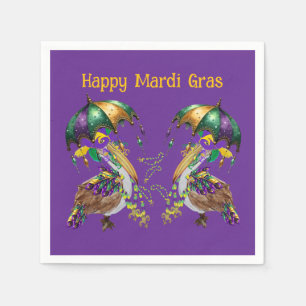 Serviette En Papier Pélican de Louisiane festif Mardi Gras