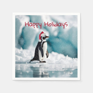 Serviette En Papier Penguin de Noël sur Iceberg