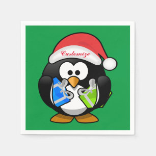 Serviette En Papier Penguin Père Noël Thunder_Cove