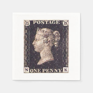 Serviette En Papier Penny Black Postage Timbre