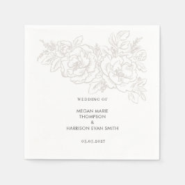Serviette En Papier Peonies élégant coin fleur serviettes