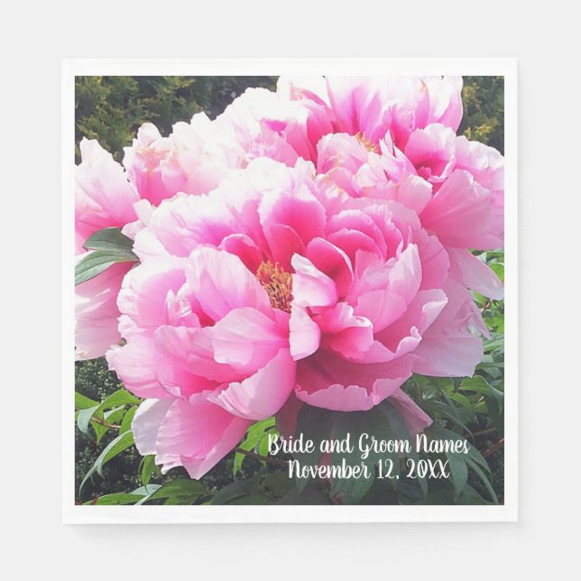 Serviette En Papier Peonies roses étonnantes (Devant)