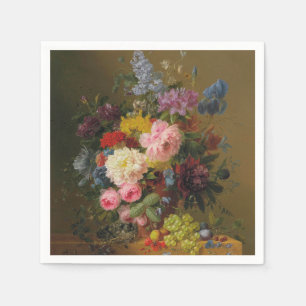 Serviette En Papier Peonies, Tulipes, Roses et Irises - A. Bloemers