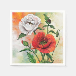Serviette En Papier Pépites serviettes Fleurs de pavot