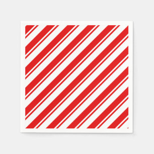 Serviette En Papier Pepperment Bonbon Rouge Blanc Bande