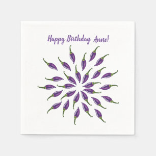 Serviette En Papier Peppers Purple Mandala Art