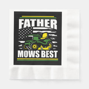 Serviette En Papier Père Mows Meilleur Drapeau Amusant De Pelouse