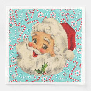 Serviette En Papier Père Noël avec des menthes poivrées