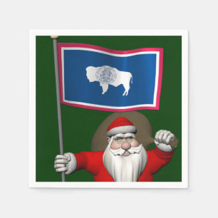 Serviette En Papier Père Noël Avec L'Enseigne Du Wyoming