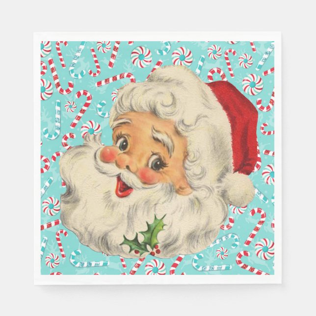 Serviette En Papier Père Noël avec menthe poivrée (Devant)