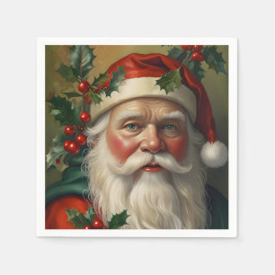 Serviette En Papier Père Noël Avec Mistletoe