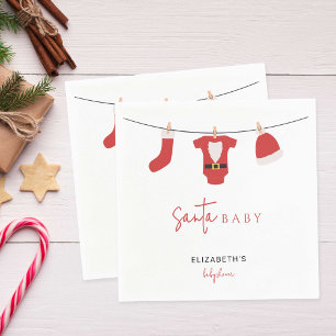 Serviette En Papier Père Noël Baby Baby shower Vêtements Noël