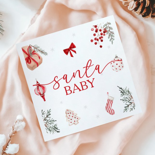 Serviette En Papier Père Noël Baby Christmas Baby shower (Créateur téléchargé)