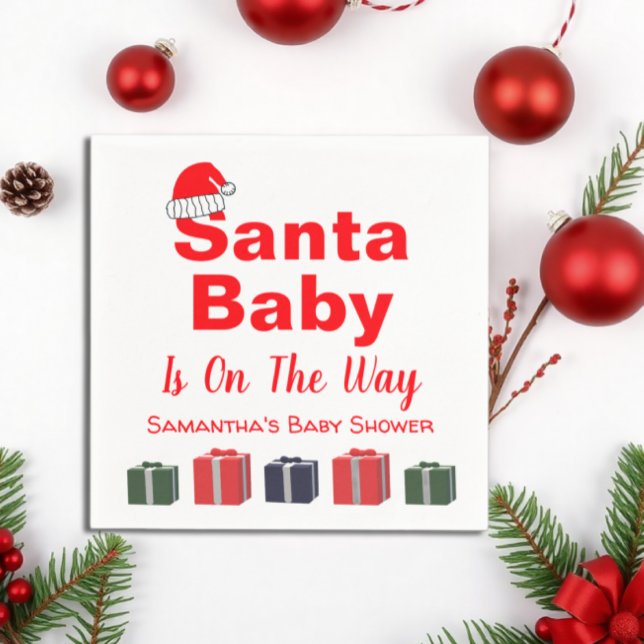 Serviette En Papier Père Noël Baby Christmas Baby shower (Créateur téléchargé)