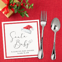 Serviette En Papier Père Noël Baby Christmas Baby shower