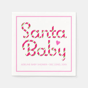 Serviette En Papier Père Noël Baby shower rose bébé serviettes