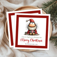 Père Noël capricieux minimaliste serviettes drôles