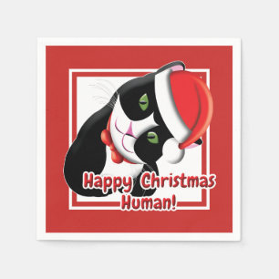 Serviette En Papier Père Noël Cat