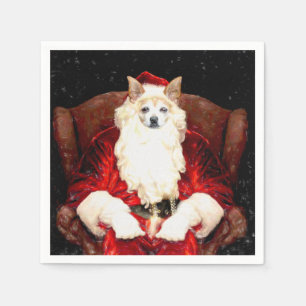 Serviette En Papier Père Noël Chihuahua Chien Noël mignonne Rouge drôl