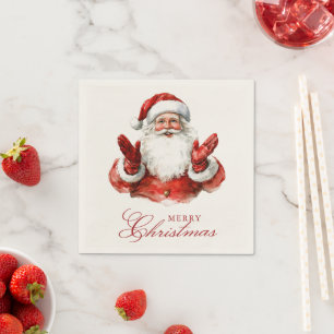 Serviette En Papier Père Noël classique Joyeux Noël