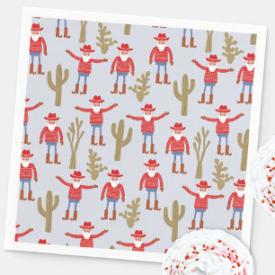 Serviette En Papier Père Noël Cow-boy Noël occidental