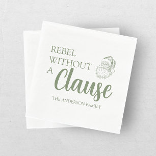 Serviette En Papier Père Noël de Noël sans clause rebelle vert