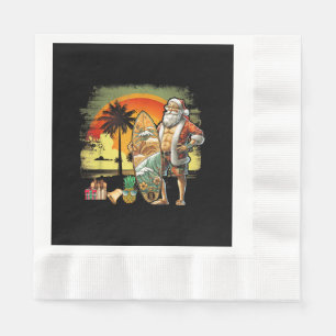 Serviette En Papier Père Noël de surf d'été tropical 6 Pack Christm