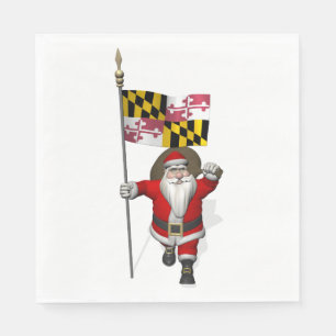Serviette En Papier Père Noël Doux Avec Drapeau Du Maryland