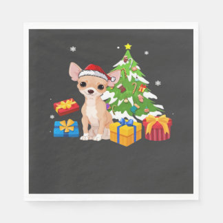 Serviette En Papier Père Noël drôle Chihuahua Chien Arbre de Noël Cade