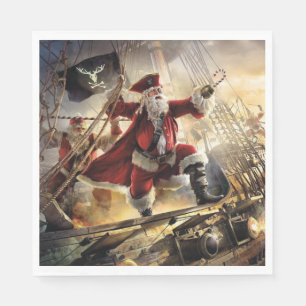 Serviette En Papier Père Noël Est Un Pirate