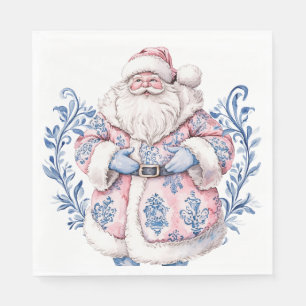 Serviette En Papier Père Noël, grand-millénaire rose et bleu