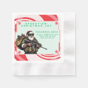 Serviette En Papier Père Noël militaire drôle de Noël