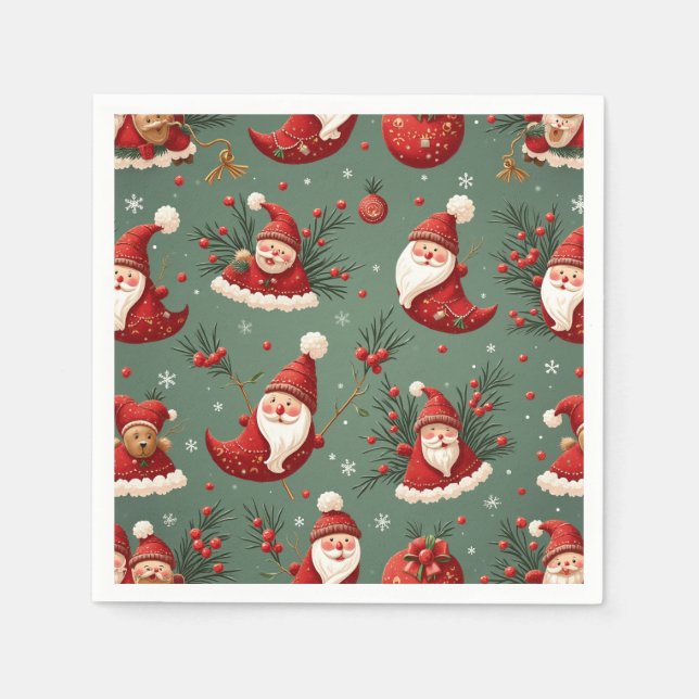 Serviette En Papier Père Noël napkin (Devant)