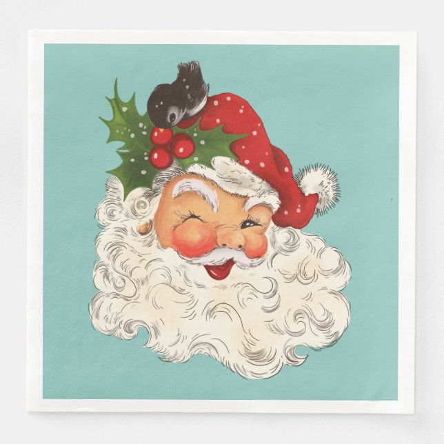 Serviette En Papier Père Noël No 5 Dîner en papier serviettes (Devant)