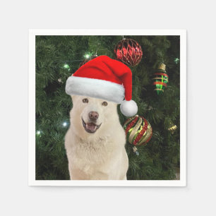 Serviette En Papier Père Noël Paws - Husky Chig Napkins de Noël