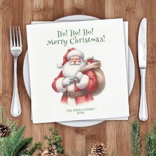 Serviette En Papier Père Noël Présente le Parti Vert