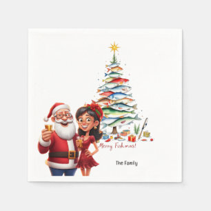 Serviette En Papier Père Noël rejoint les fans de pêche pour la fête d