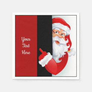 Serviette En Papier Père Noël rouge et blanc personnalisée