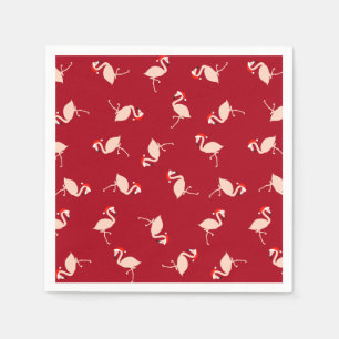 Serviette En Papier Père Noël saisonnier Flamants roses Bourgogne Moti