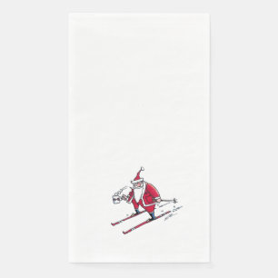 Serviette En Papier Père Noël Skiing serviettes de toilette