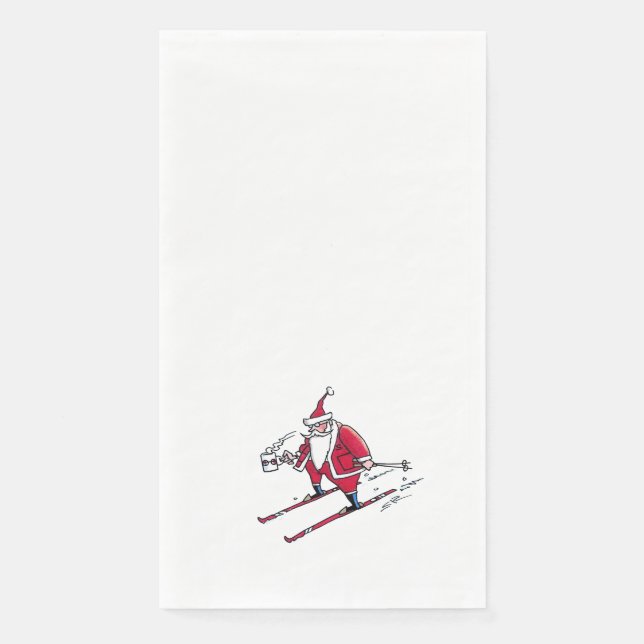 Serviette En Papier Père Noël Skiing serviettes de toilette (Devant)