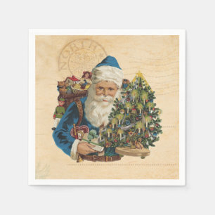 Serviette En Papier Père Noël victorienne - Découpage de Noël Vintage
