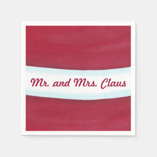 Serviette En Papier Père Noël Waist Red et White Holiday
