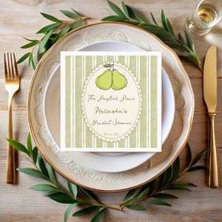 Serviette En Papier Perfect pair sage green stripe pear bridal shower
