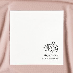 Serviette En Papier Perfect Pair - Whimsical Chic Illustration Mariage