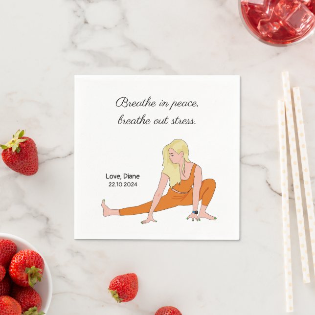 Serviette En Papier Perfect Wellness Event Inspirational Custom Yoga (En situation)